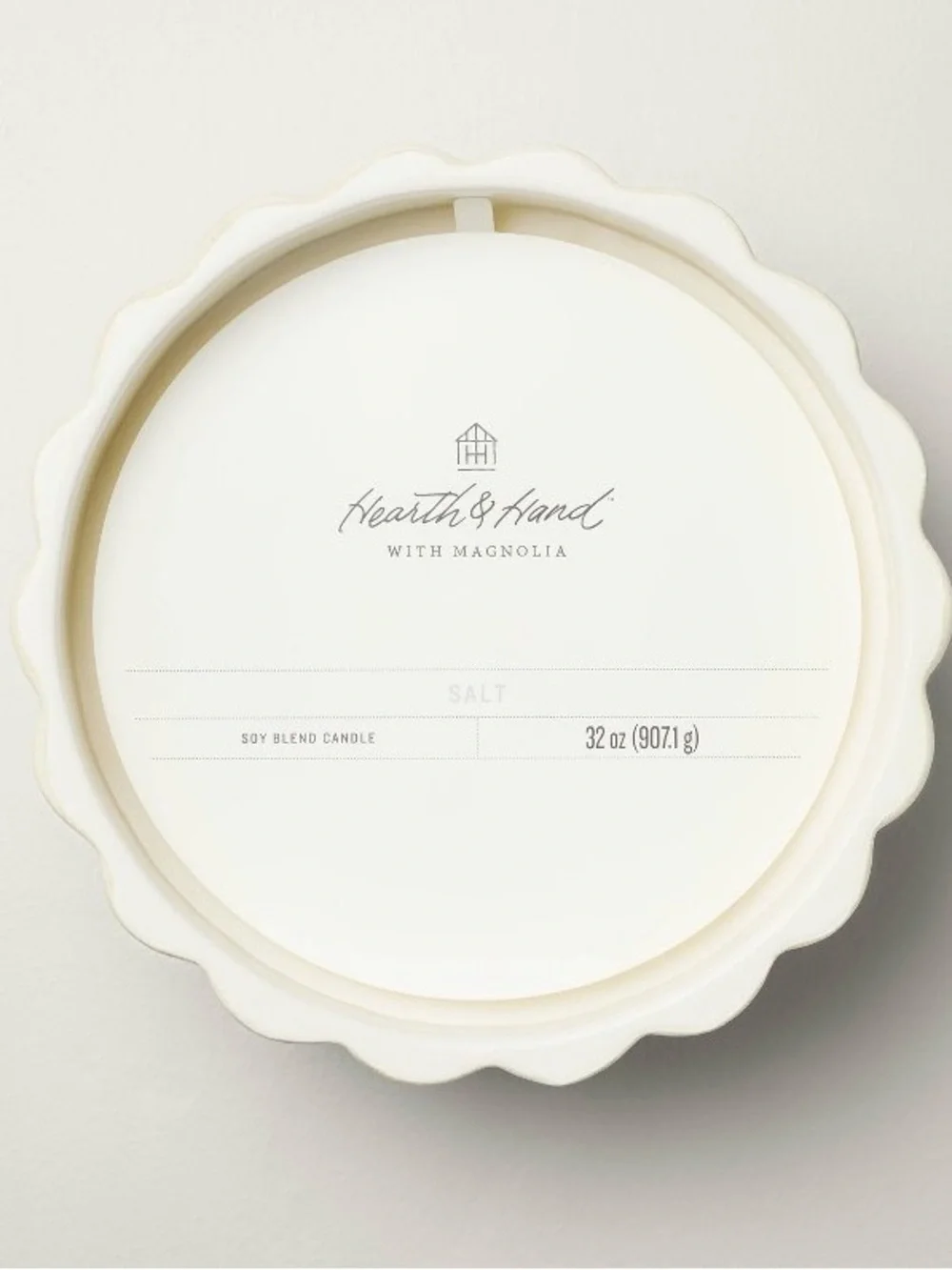 Hearth and Hand sea salt Cream Fluted Textured Ceramic Bowl Candle